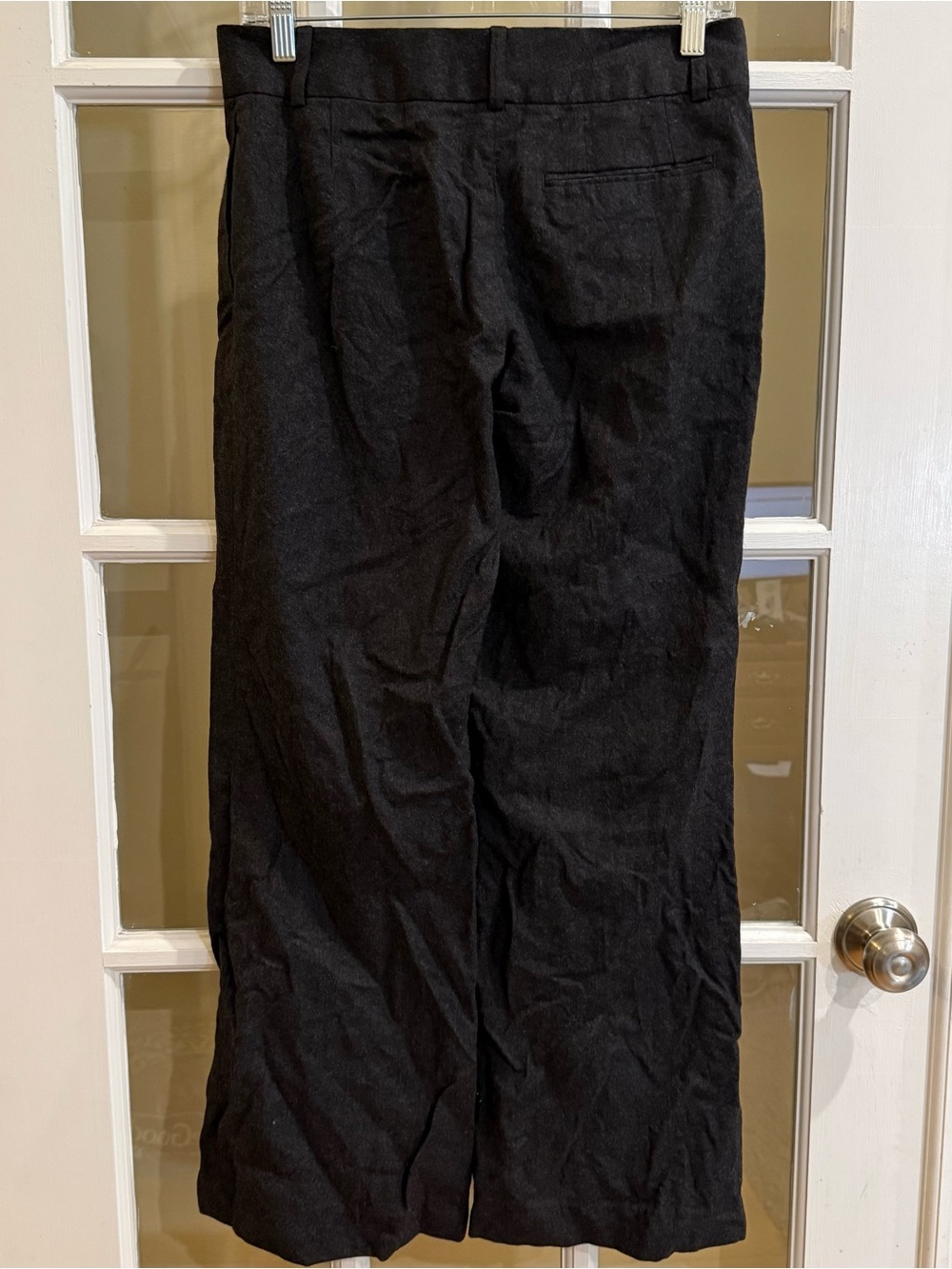 J Crew 100 Wool Dress Wide Leg Dress Pants Charcoal Gray Fully Lined